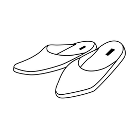 Babouche black and white clipart