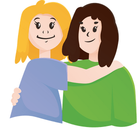 Girls hug clipart