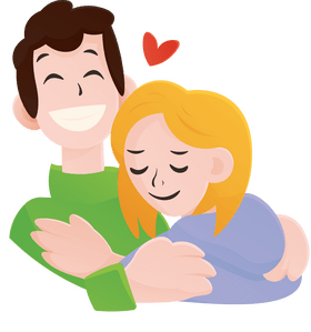 Couple hugging clipart