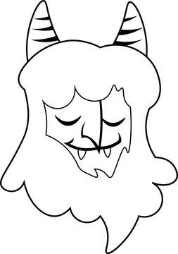 Krampus devil black and white clipart