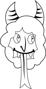 Krampus illustration black and white clipart