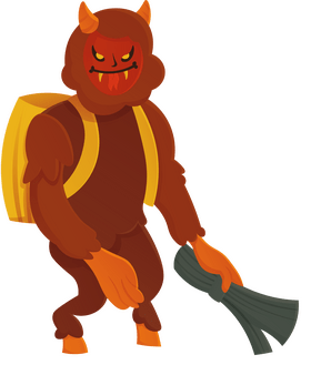 Krampus demon cartoon clipart