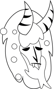 Krampus halloween black and white clipart