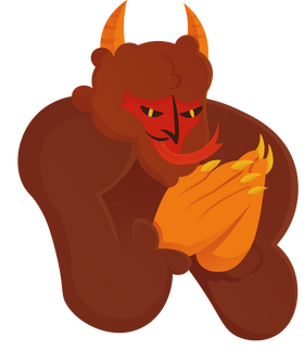 Krampus cartoon character clipart