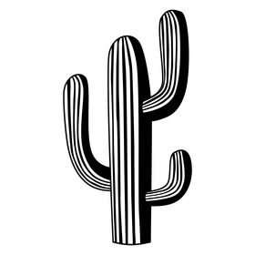 Cactus black and white clipart