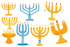 Menorah set vector