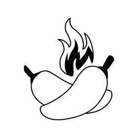Jalapenos black and white clipart
