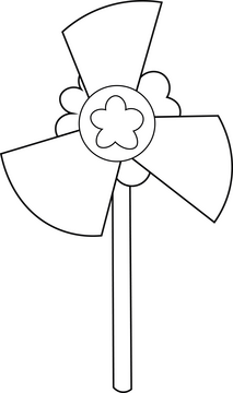 Pinwheel black and white clipart