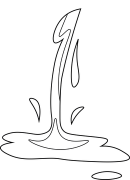 Pouring Water flow black and white clipart