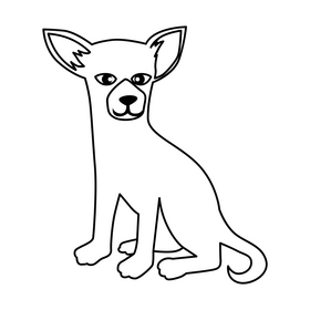 Chihuahua black and white clipart