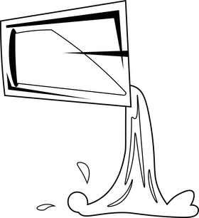 Pouring Water black and white clipart