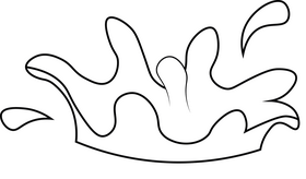 Pouring Water splash black and white clipart