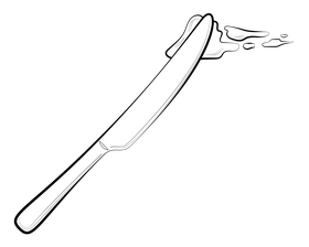 Butter knife drawing black and white clipart