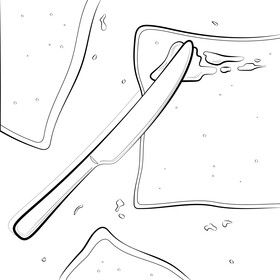 Butter knife drawing black and white vector