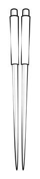 Chopsticks drawing black and white clipart