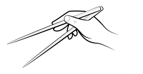 Chopsticks black and white clipart