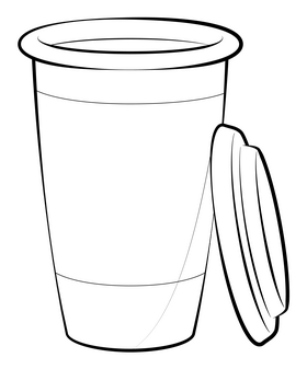 Coffee cup drawing black and white clipart