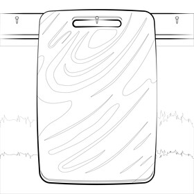 Chopping board drawing black and white vector