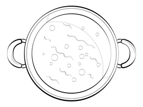 Cooking pot black and white clipart