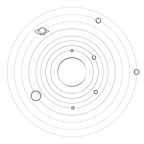 Solar system black and white clipart