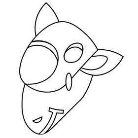 Armadillo head cartoon black and white clipart