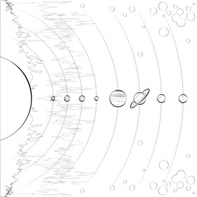 Solar system drawing black and white vector