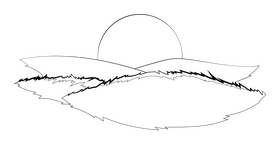 Sunrise black and white clipart