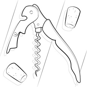 Corkscrew drawing black and white vector