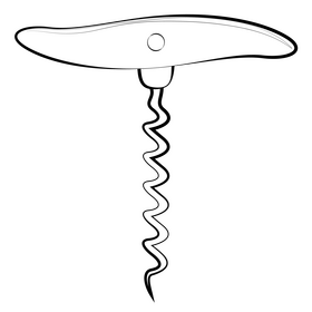 Metal corkscrew black and white clipart