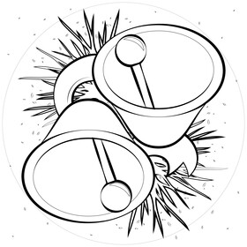 Christmas bells drawing black and white vector