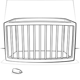 Crib drawing black and white vector