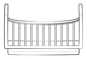 Crib black and white clipart