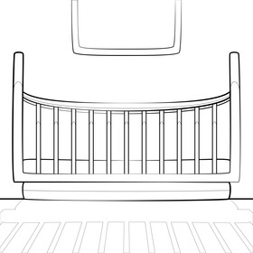 Crib black and white vector