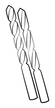 Drill bits black and white clipart