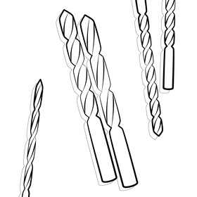 Drill bits drawing black and white vector