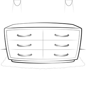 Drawer drawing black and white vector