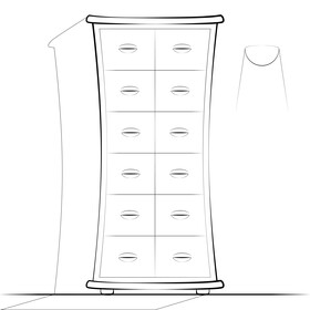 Drawer drawing black and white vector