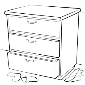 Drawer drawing black and white vector
