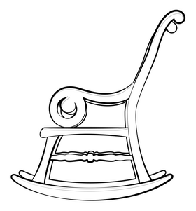 Rocking chair drawing black and white clipart
