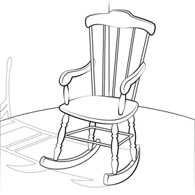 Rocking chair drawing black and white vector