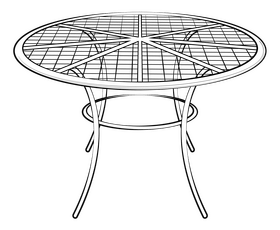 Round table black and white clipart