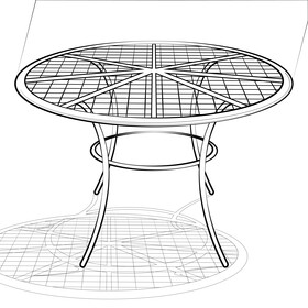 Round table black and white vector