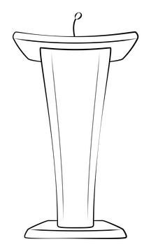 Podium drawing black and white clipart