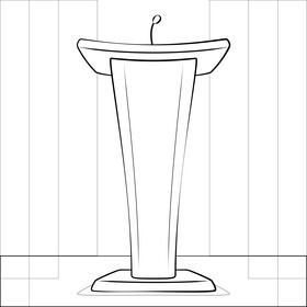 Podium drawing black and white vector