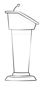 Podium drawing black and white clipart