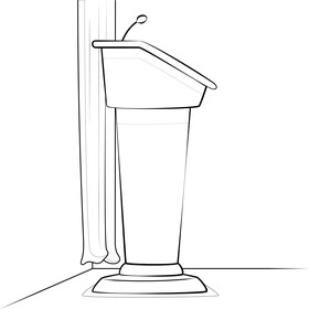 Podium drawing black and white vector