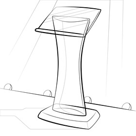 Podium drawing black and white vector
