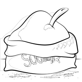 Sugar bag drawing black and white vector
