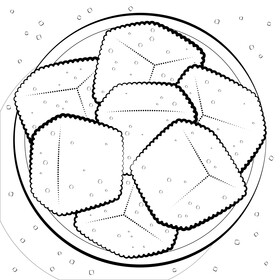 Sugar cubes drawing black and white vector