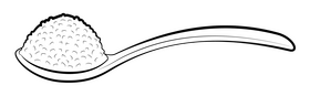 Sugar spoon drawing black and white clipart